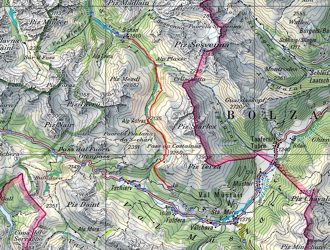 Karte zur Wanderung an der Clemgia