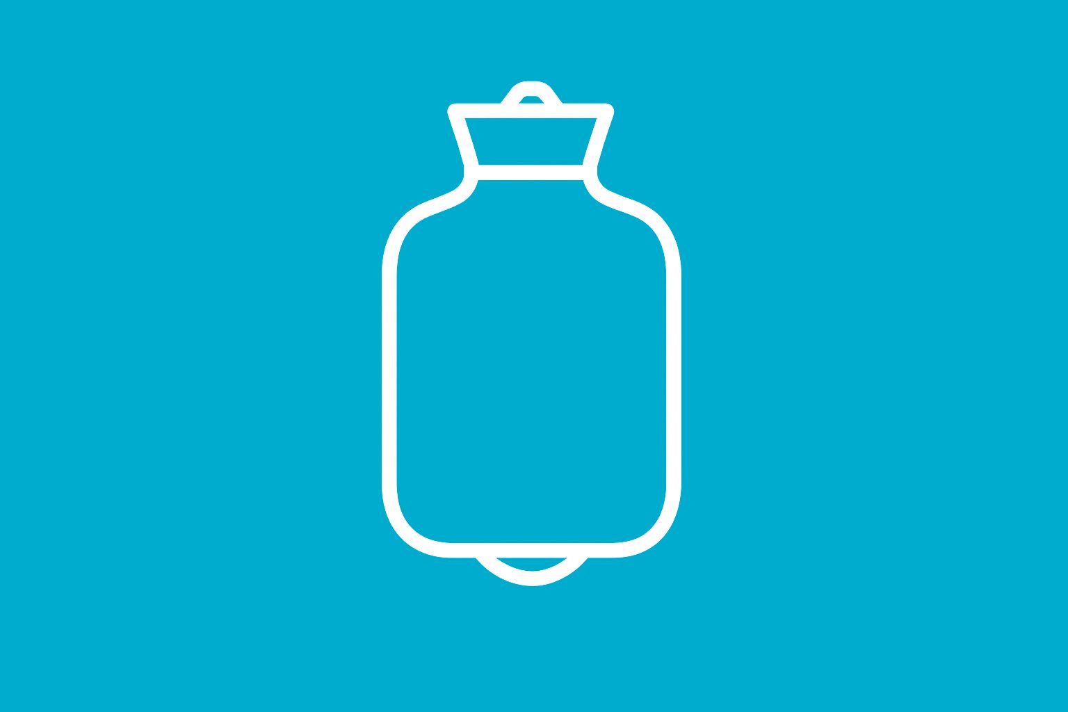 Hot Water Bottle Icon Blue Background