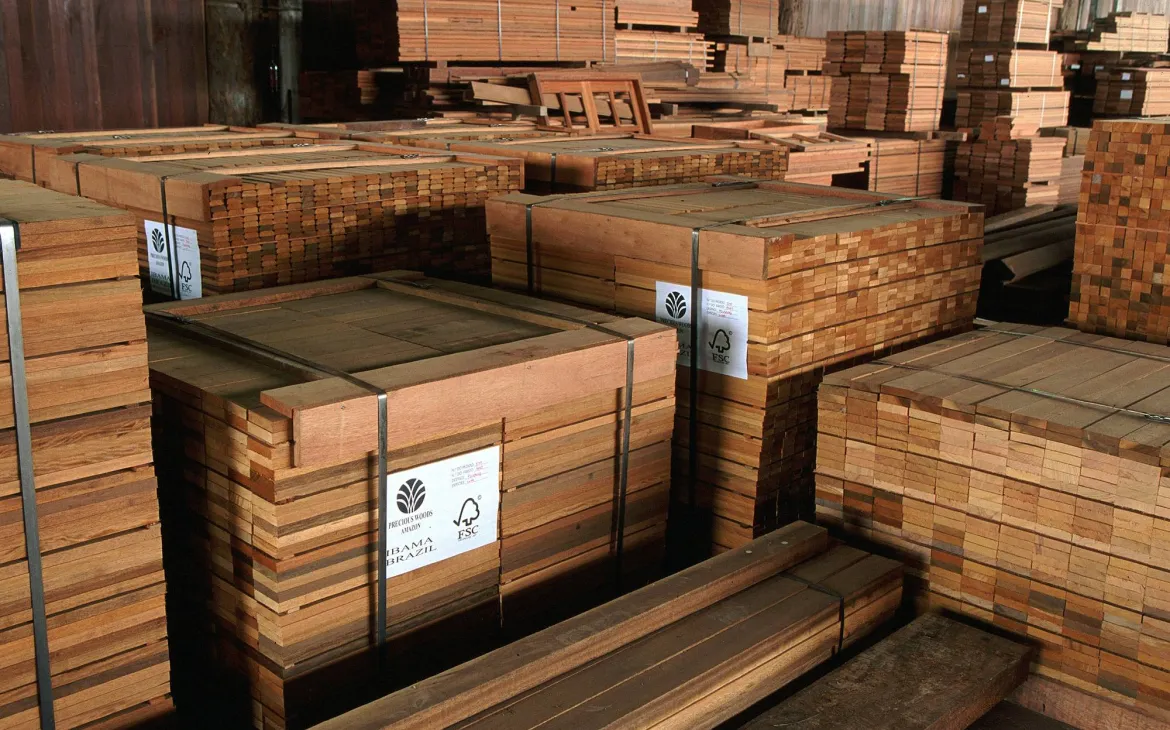 bois certifié FSC avec des détails de la nature et l'origine