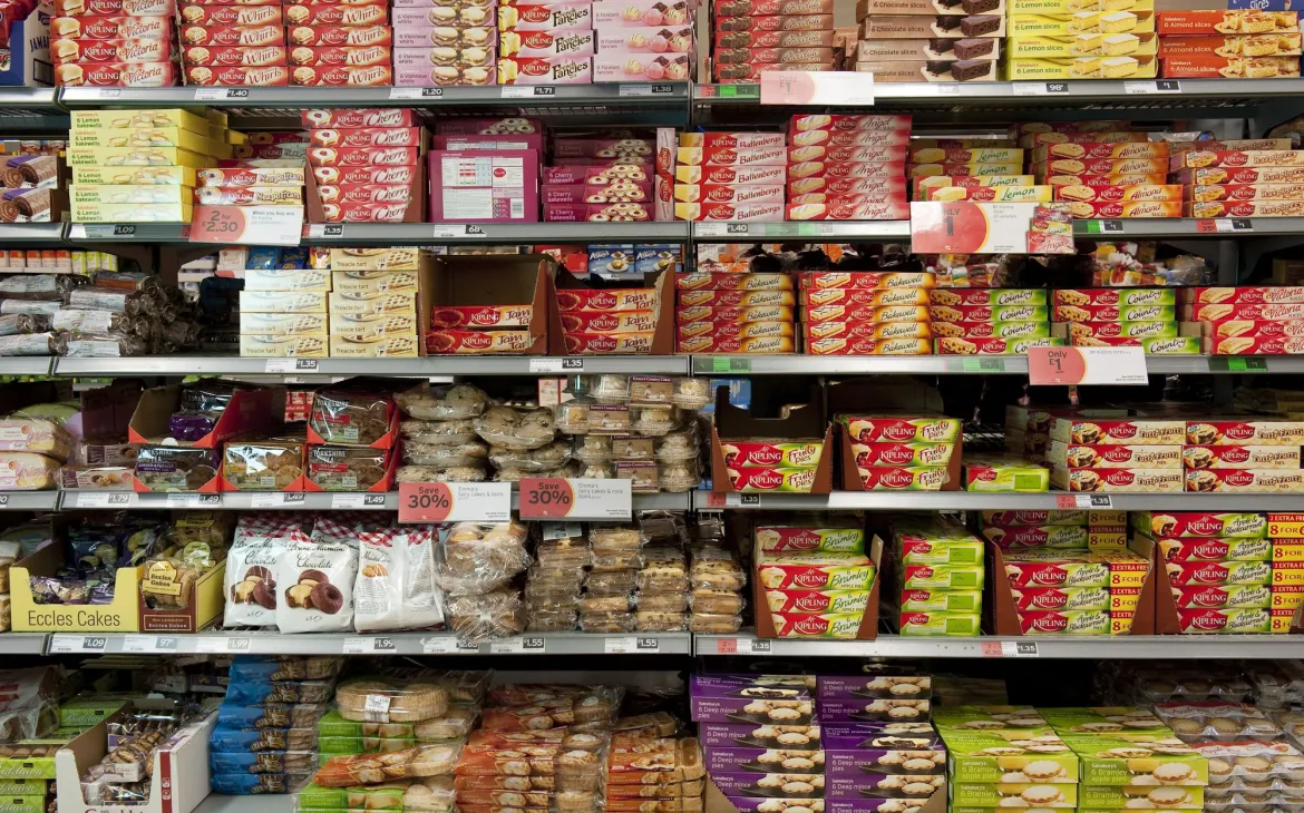 Supermarché affichage alimentaire