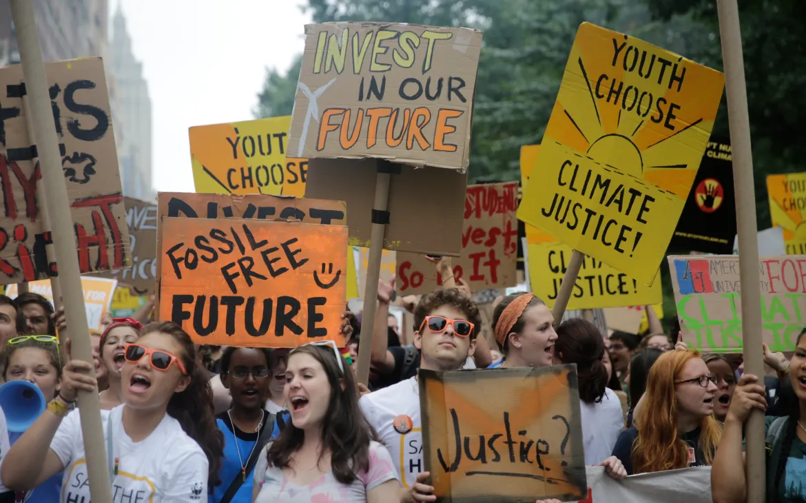 Les jeunes manifestants sur Mars climat à New York, 2014