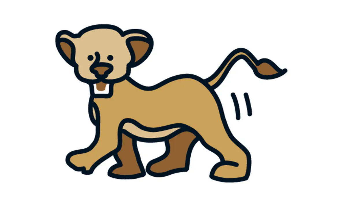 LiLu-Panda-Illustration junger Löwe