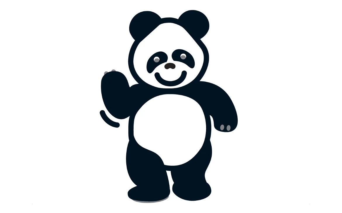 LiLu-Panda-Illustration winken