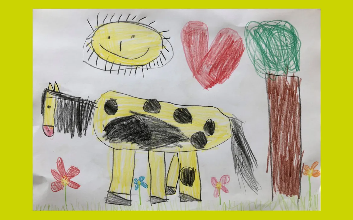 LiLu-Panda-Zeichnung Lia, 5 Jahre