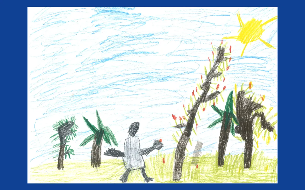 LiLu-Panda-Zeichnung Basil, 8 Jahre