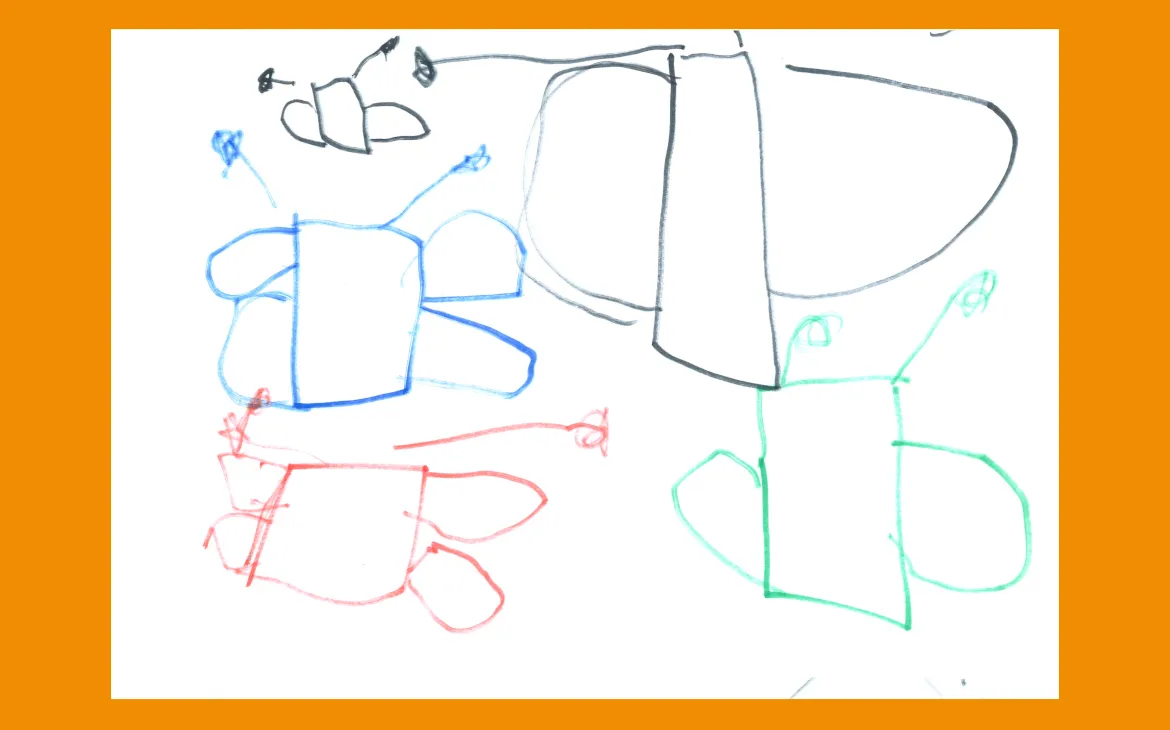 LiLu-Panda-Zeichnung Louan, 4 Jahre