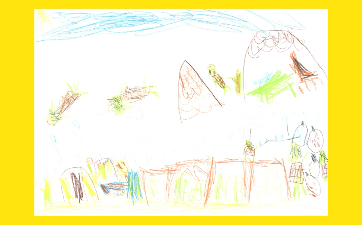 LiLu-Panda-Zeichnung Mela, 4 Jahre