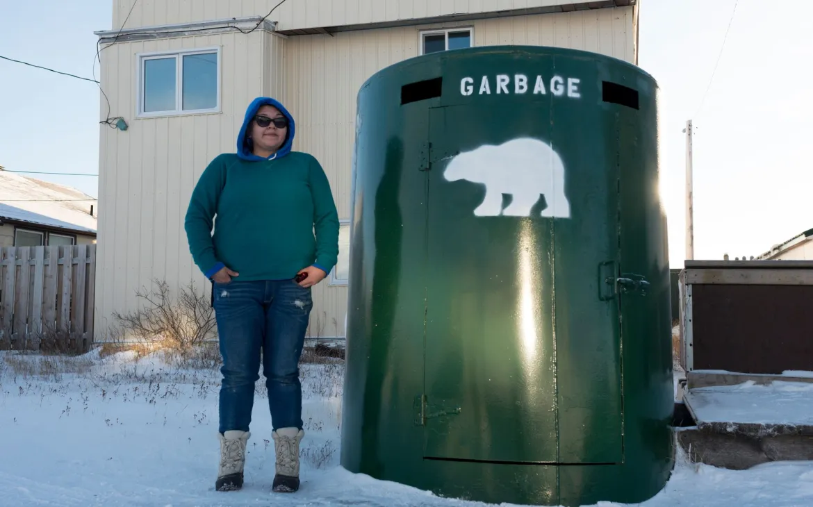Bärensicherer Abfallcontainer in Churchill, Kanada