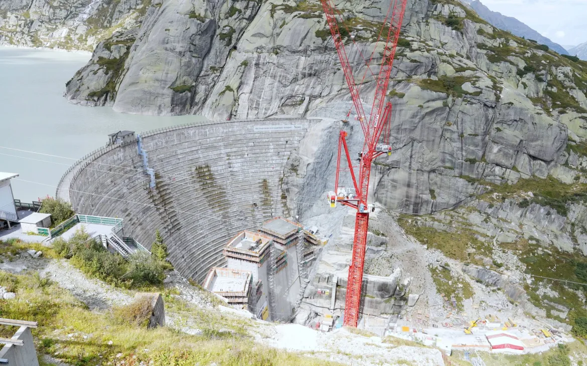 Baustelle an der Grimsel Staumauer