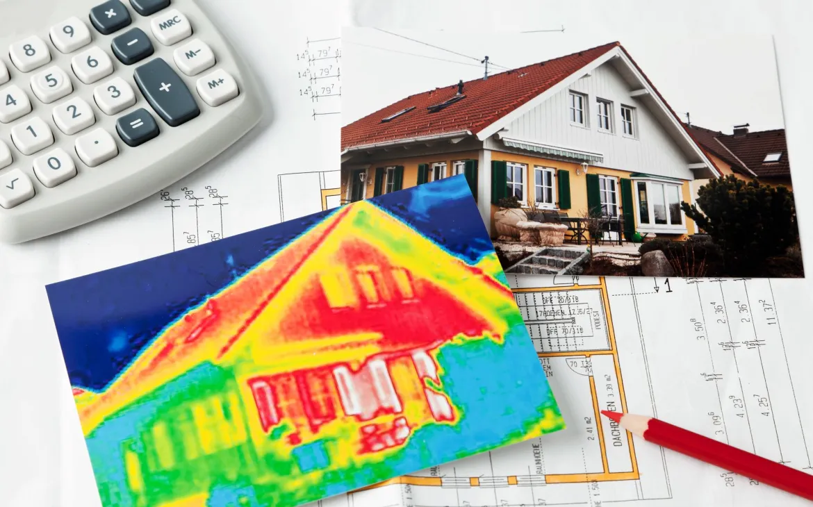 Wärmebildaufnahme eines Hauses 