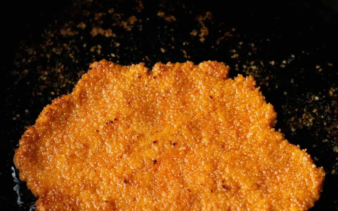 Linsenschnitzel in Pfanne