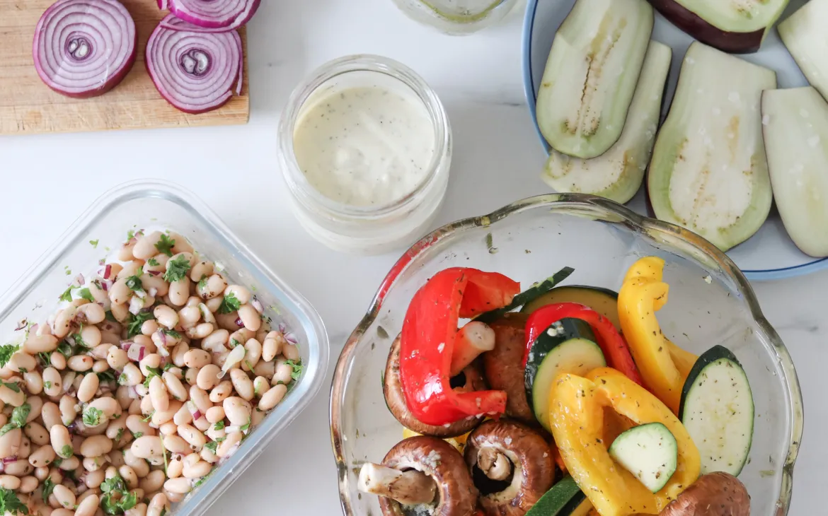 Vegetarian BBQ in preparation