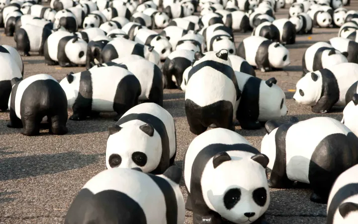 1600 Pandas en carton - spectacle pour l'anniversaire du WWF Suisse