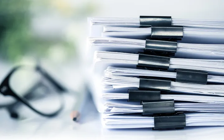 Stapel mit Dokumenten