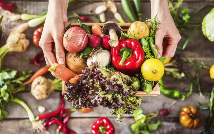 Ein Korb voller Gemüse