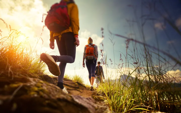 Eine Gruppe von Wanderern in den Bergen