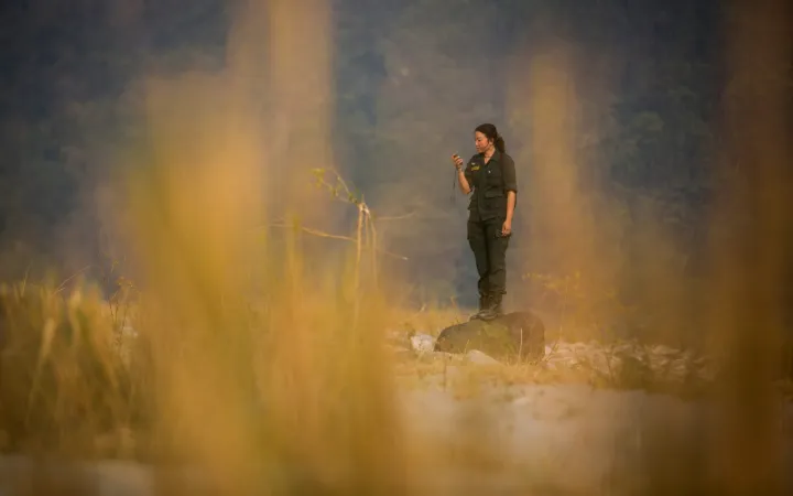 Singye Wangmo im Royal Manas National Park