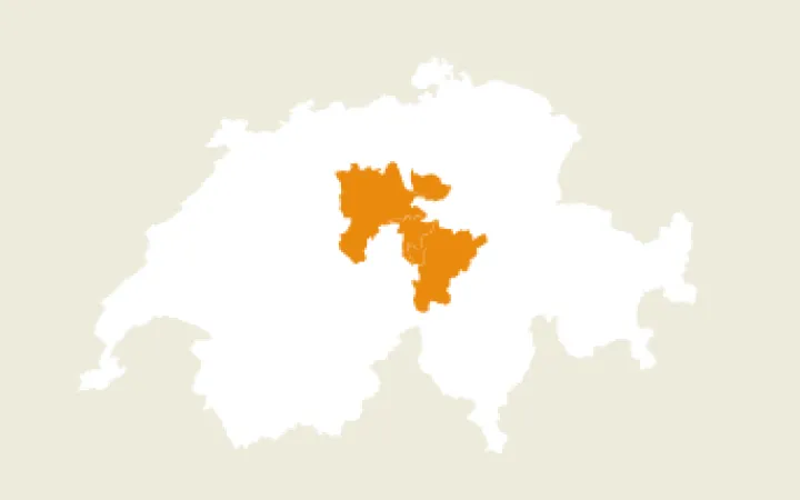 Karte der WWF Sektion Zentralschweiz