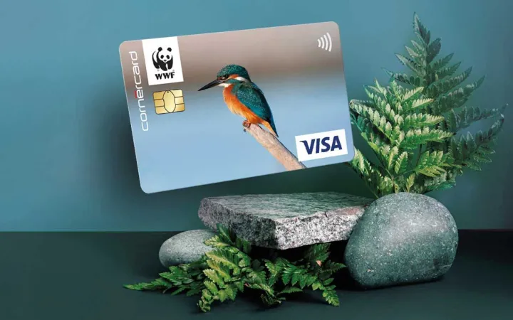 Cornercard Kreditkarte mit Motiv Eisvogel