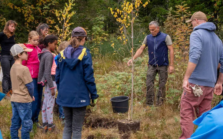 Freiwilligen bei einem Moorpflege-Einsatz in Brambrüesch