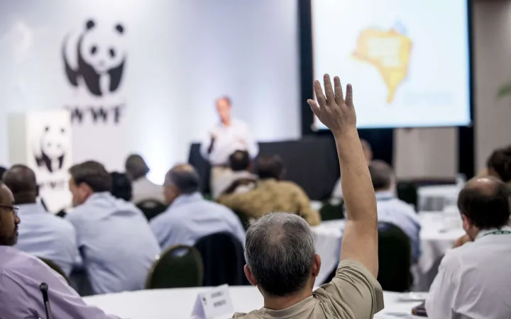 Zuhörer bei einer WWF-Konferenz mit Marco Lambertini