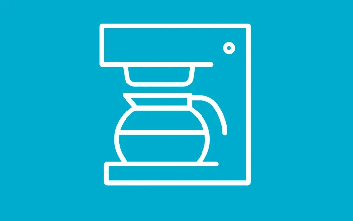 Coffee Machine Icon Blue Background