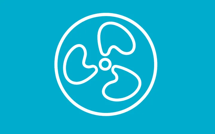 Fan Icon Blue Background