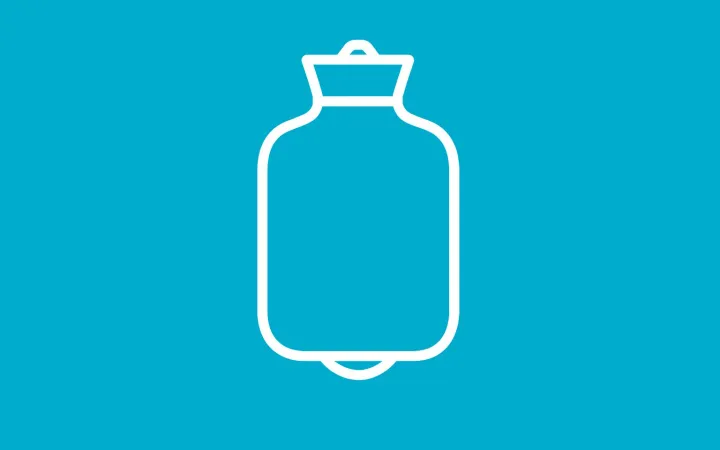 Hot Water Bottle Icon Blue Background