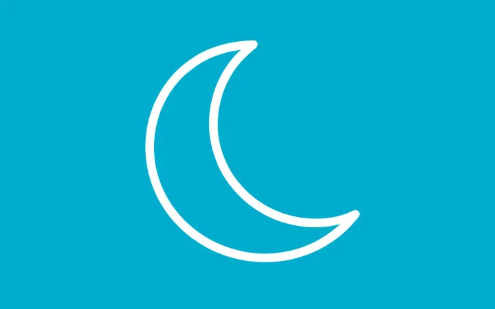 Moon Icon Blue Background