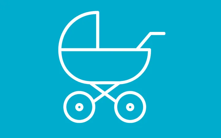 Stroller Icon BlueBackground