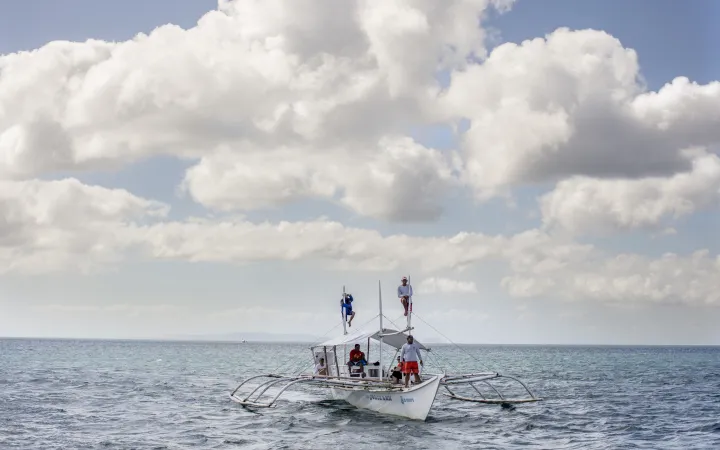 A whale shark spotting boat in Donsol, Philippines.
