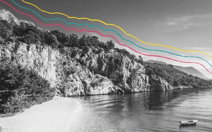 Adria coast with illustration 