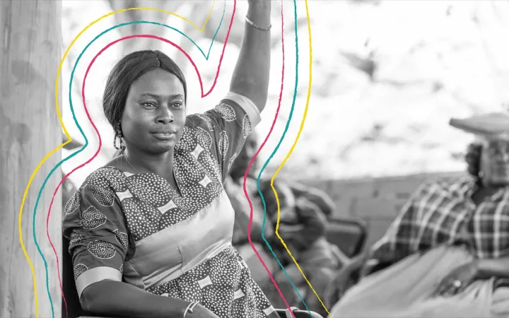 Namibian woman with llustration