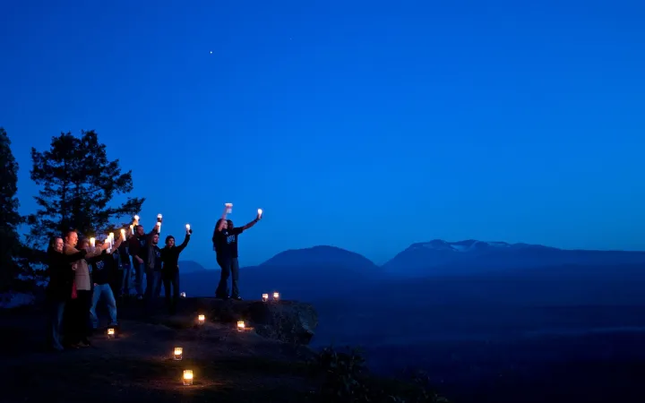 Earth Hour Candles in the mountains