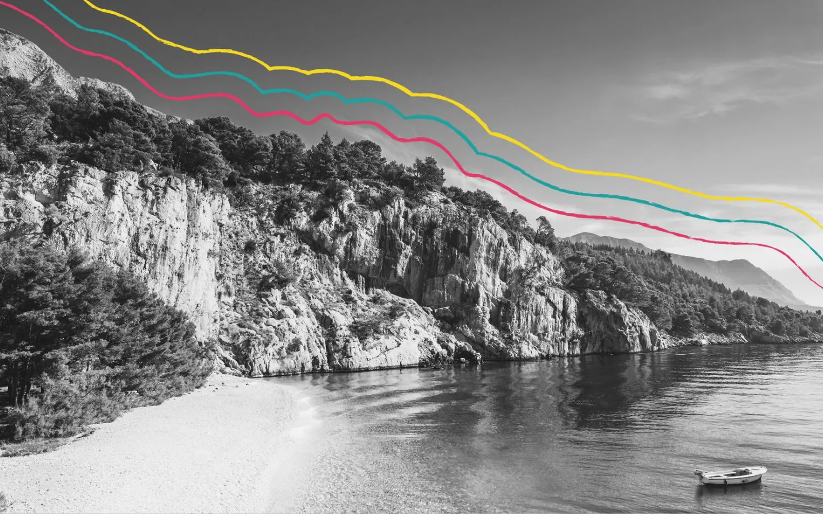 Adria coast with illustration 