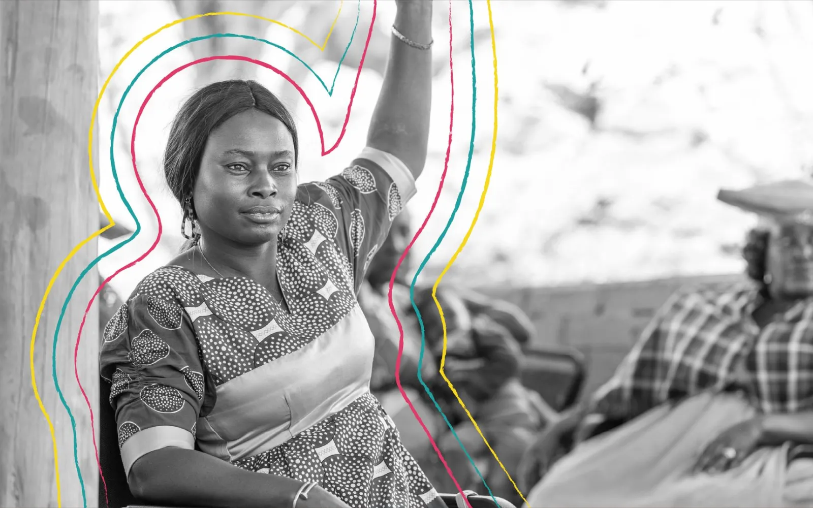 Namibian woman with llustration