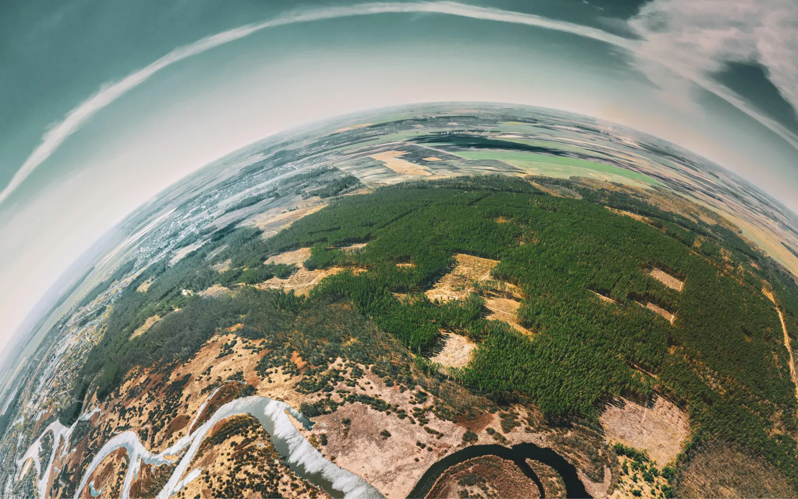 Aerial View Deforestation Area 