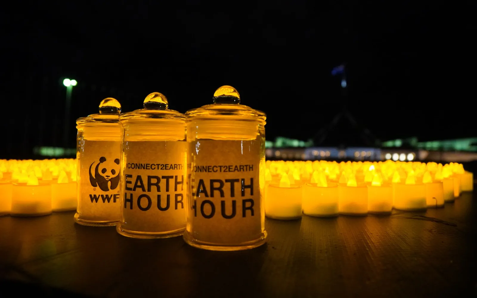 Candles burning for Earth Hour