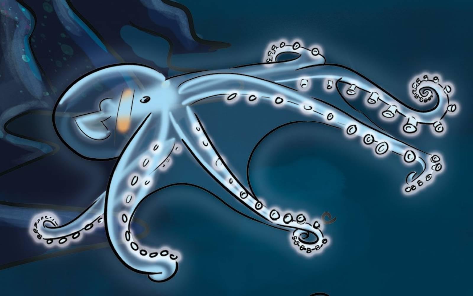 Illustrierter Oktopus Pandamobil 2024