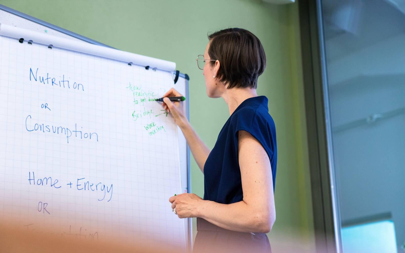 Workshop Leiterin Renée LaPlante am Flipchart