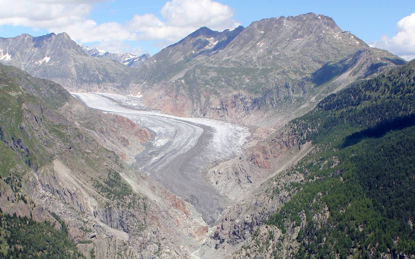 Der Aletsch-Gletscher im Jahr 2014