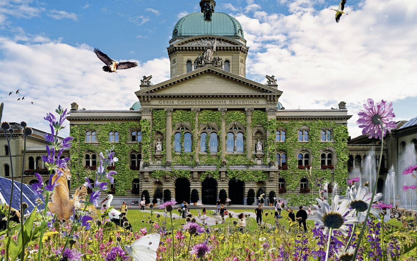 Un fotomontaggio del Palazzo federale WWF elezione Supplemento 2015