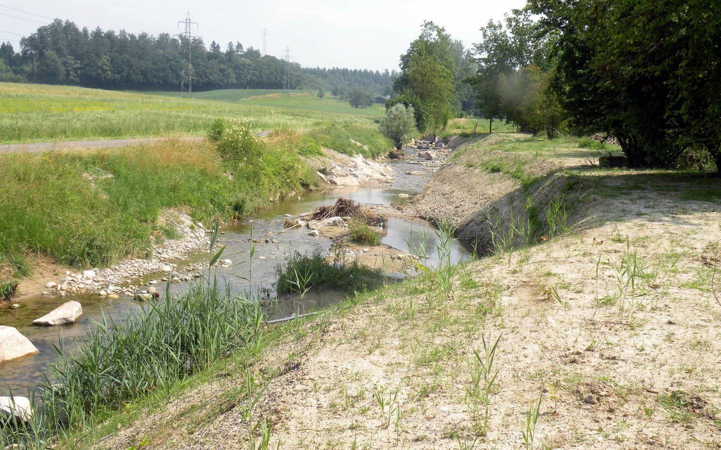 Bünz im Kanton Aargau nach der Revitalisierung