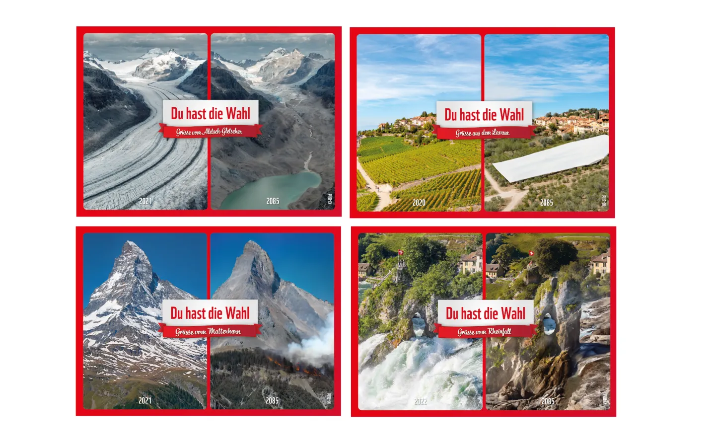Postkarte zu den Wahlen Aletschgletscher