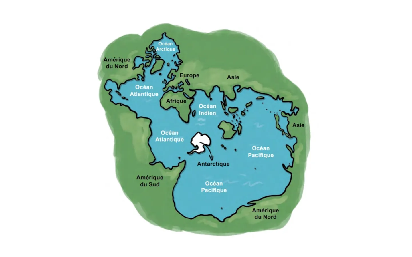 Illustration der Weltmeer-Karte