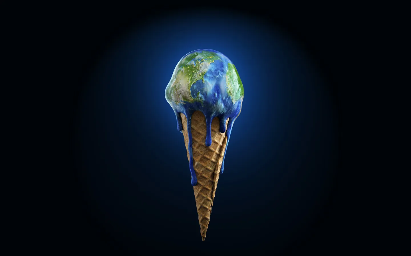 Erde als schmelzendes Glace