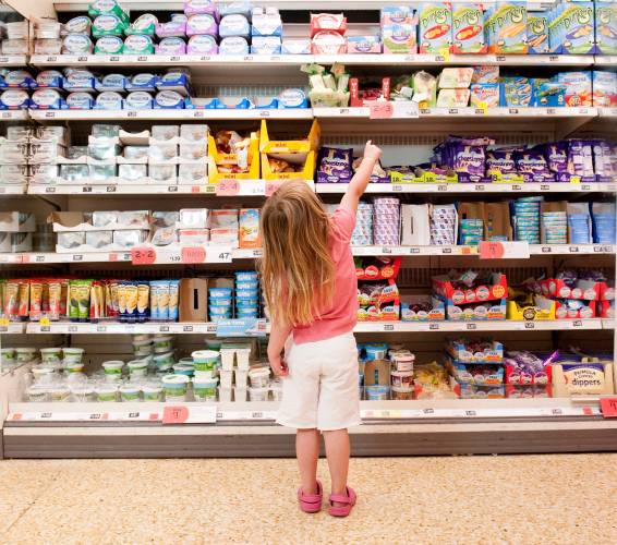 girl in supermarket
