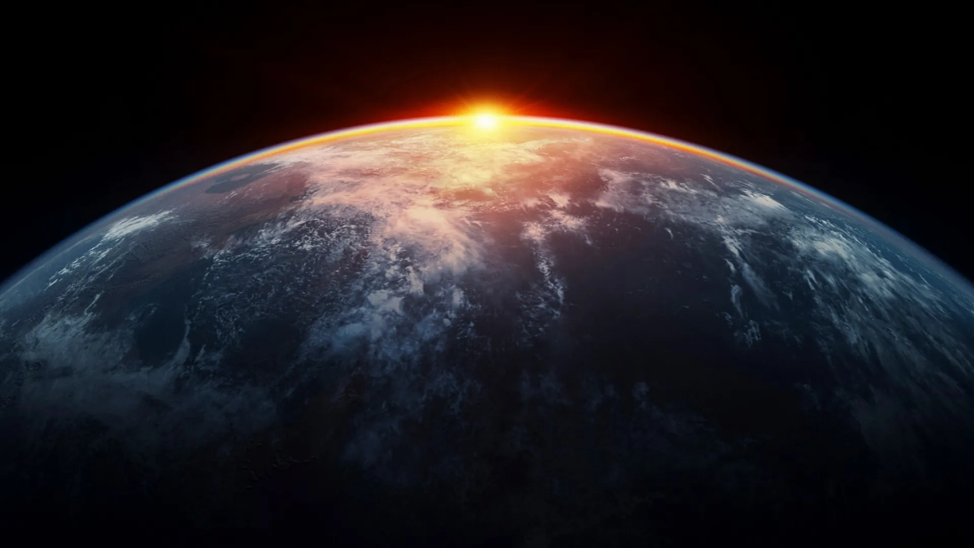 Sunlight eclipsing planet Earth