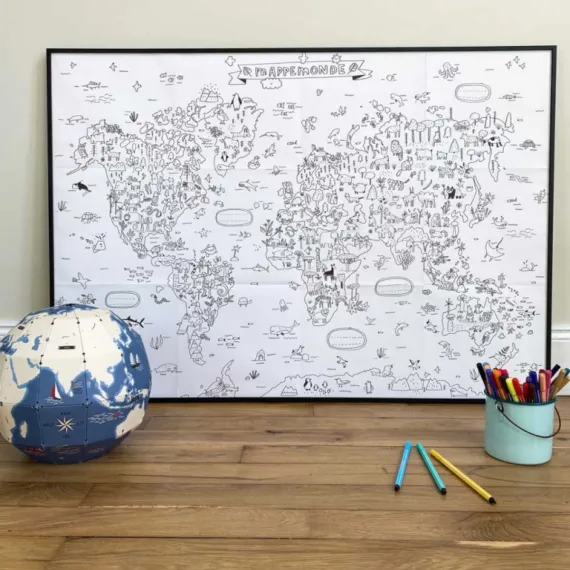 Ausmalposter Weltkarte