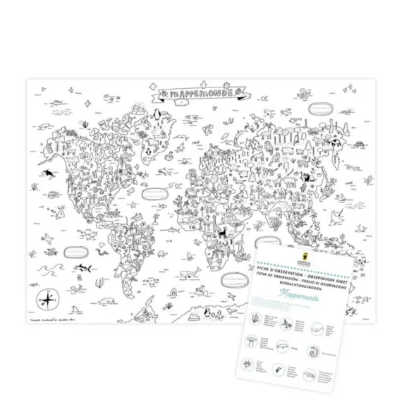 Ausmalposter Weltkarte